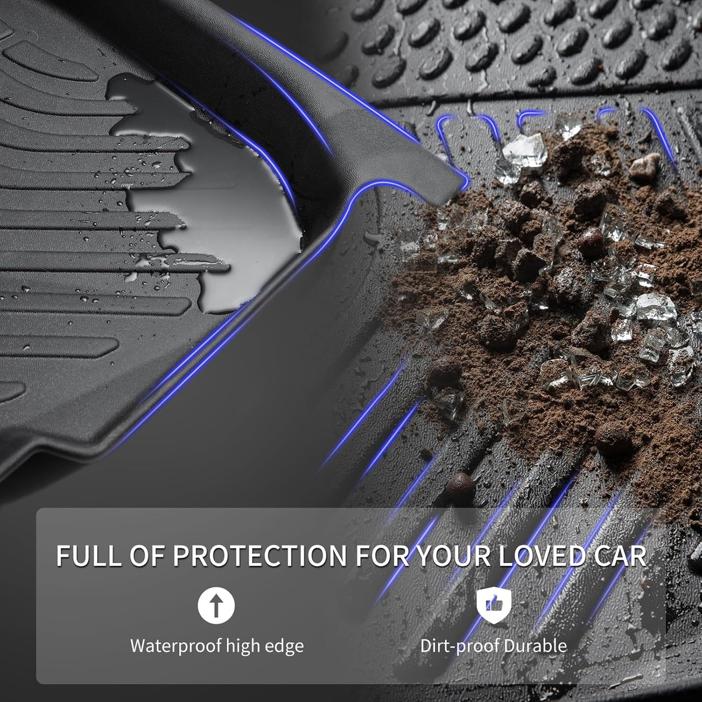 KELCSEECS® Floor Mats & Cargo Liner Custom for 2019-2022 Lexus UX(Not Fit Hybrid),All Weather Protection TPE Floor Liners Front& Rear Row Full Set Lexus UX Accessories Black