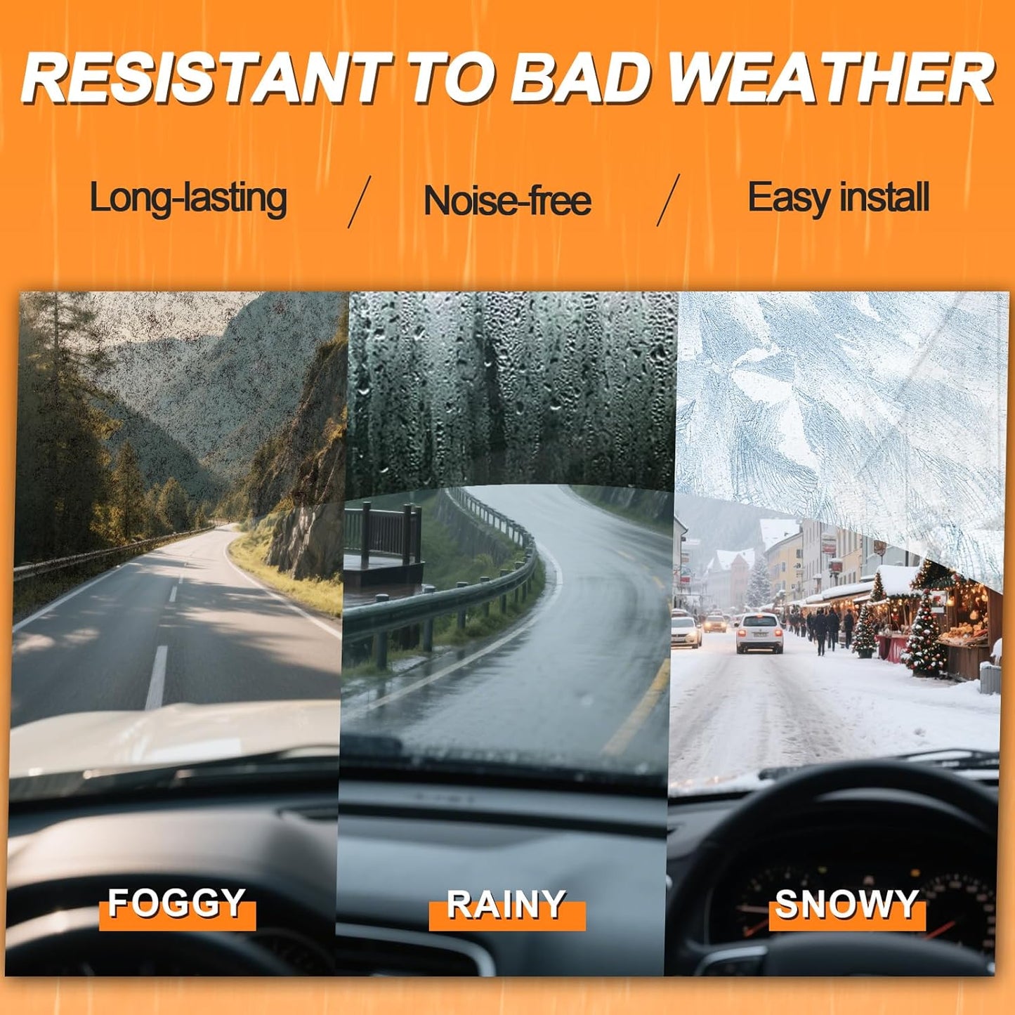 HULADAED® 24'' 21'' 12'' Windshield Wipers Replacement for Buick Enclave 2017 2016 2015 2014 2013 2012,Silicone Front Rear Wiper blades for MY Car-All Weather & Quiet(3 PACK)