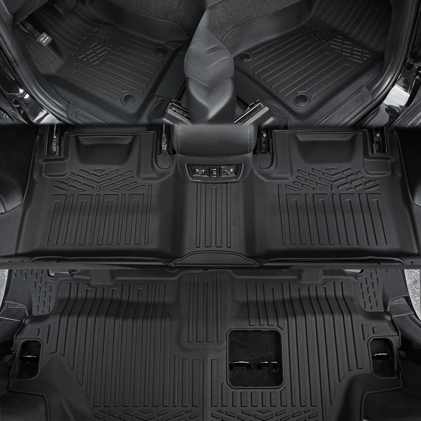 Floor Mats for 2016-2024 2025 Dodge Durango 7-seat, All Weather TPE Cargo Liner Cargo Mat and 3rd Row Backrest Mats for RT/GT Durango Accessories