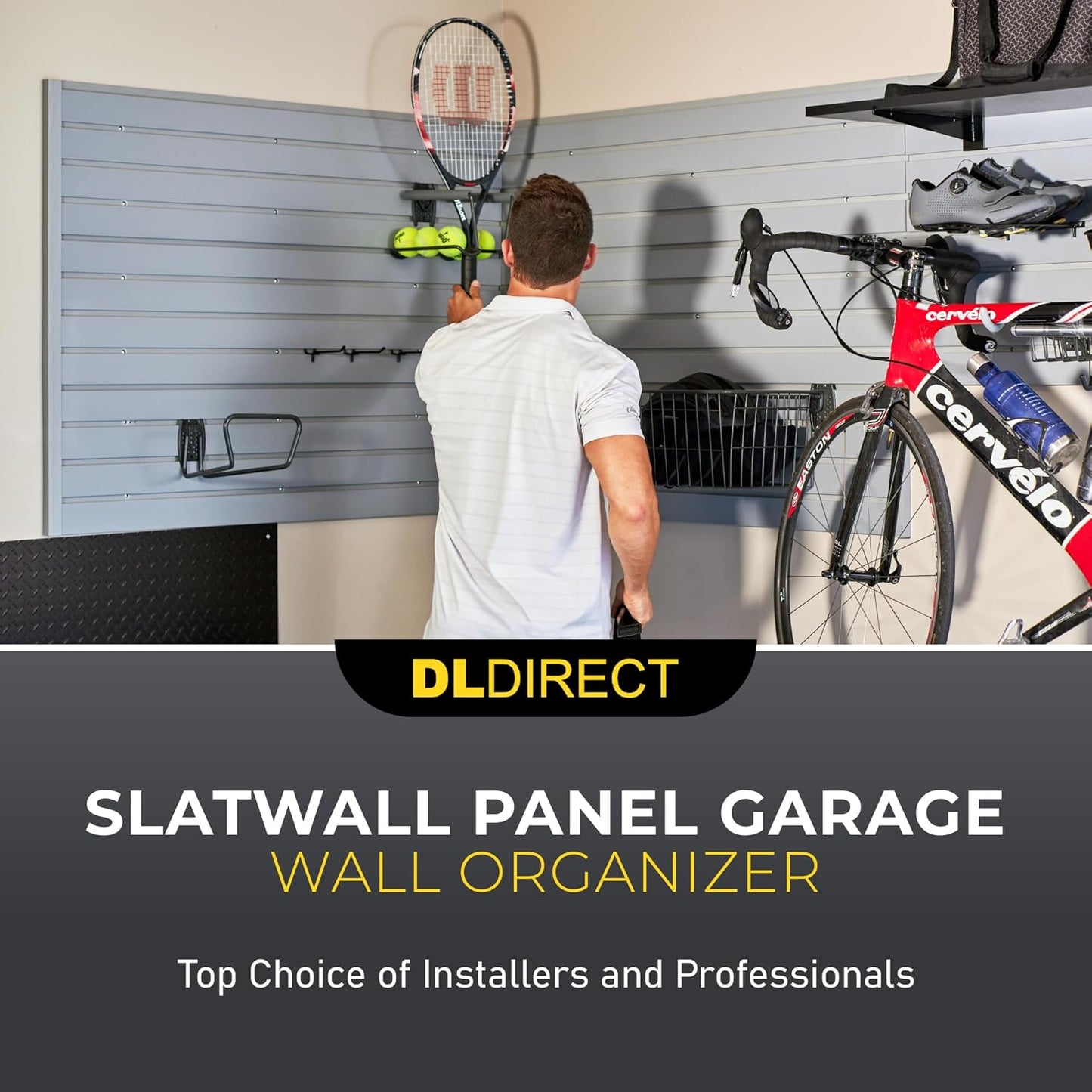 3'H x 4'W Slatwall Panel Garage Wall Organizer: Heavy Duty Wall Mounted PVC Wall Rack, Interlocking Slat Wall Paneling for Garage Wall Storage, Slatwall Board or Slatwall Shelves System - White