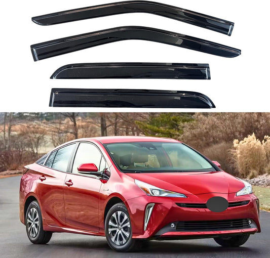 KPY Window Visor Compatible with Toyota Prius 2016-2022, 4PC Rain Guard Side Window Vent Deflectors Tape-On Mugen Style, 2016 2017 2018 2019 2020 2021 2022