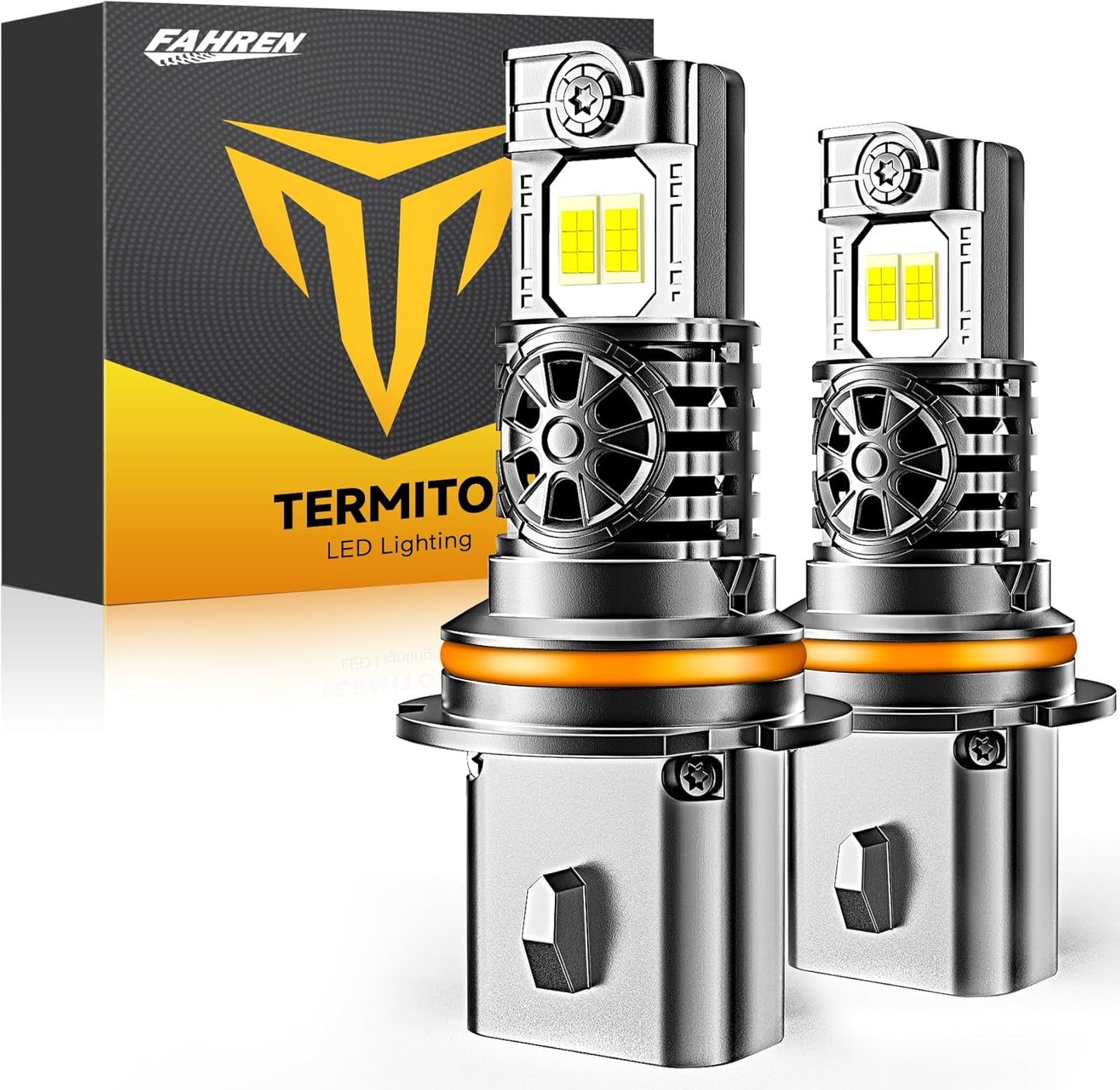 Upgraded 9007/HB5 Light Bulbs, 50,000LM 10X Ultra-Brighter, 6500K Cool White, 1:1 Halogen Size 9007 Fog Lights, Plug-N-Play, IP68 Waterproof, Pack of 2