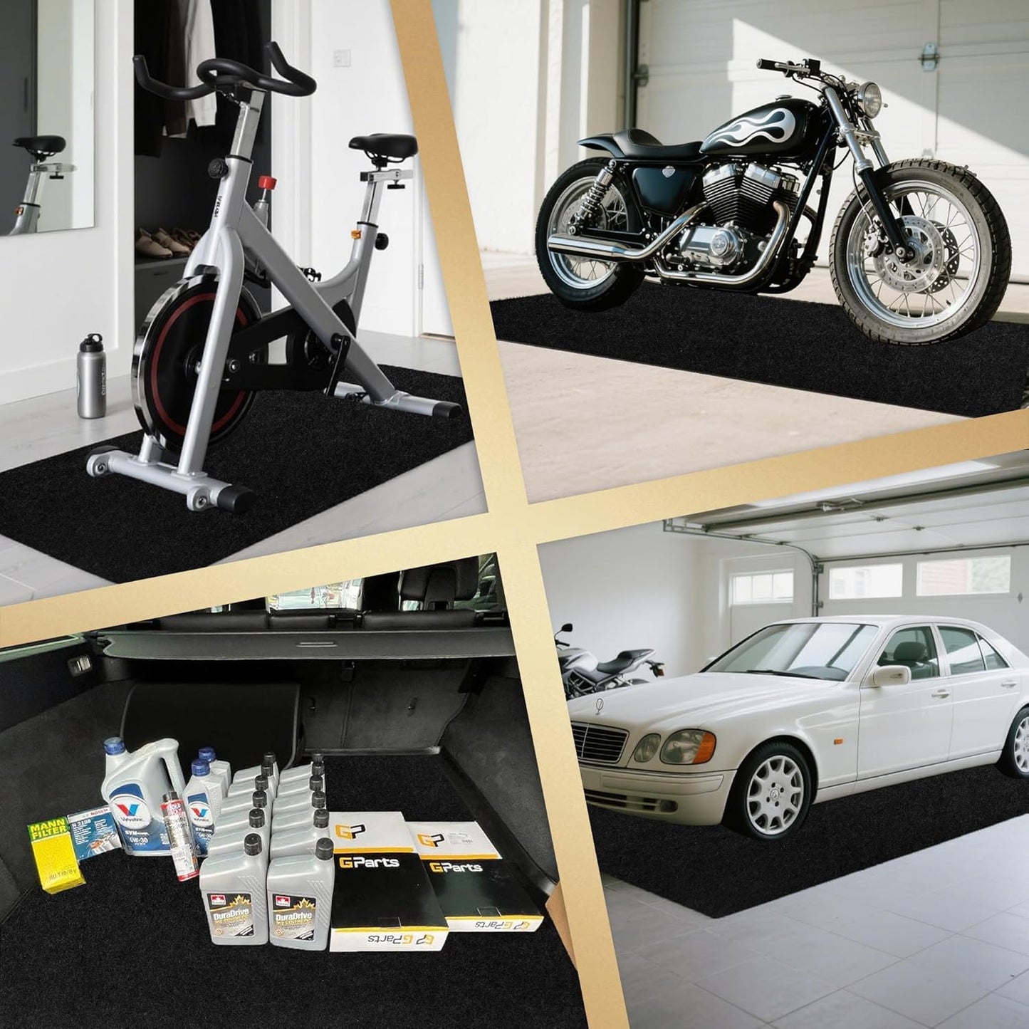 Oil Spill Mat, Garage Floor Mat for Garage & Workshop, 60″×72″ Reusable Floor Protector, Waterproof with Non‑Slip Rubber Backing, High‑Absorbency