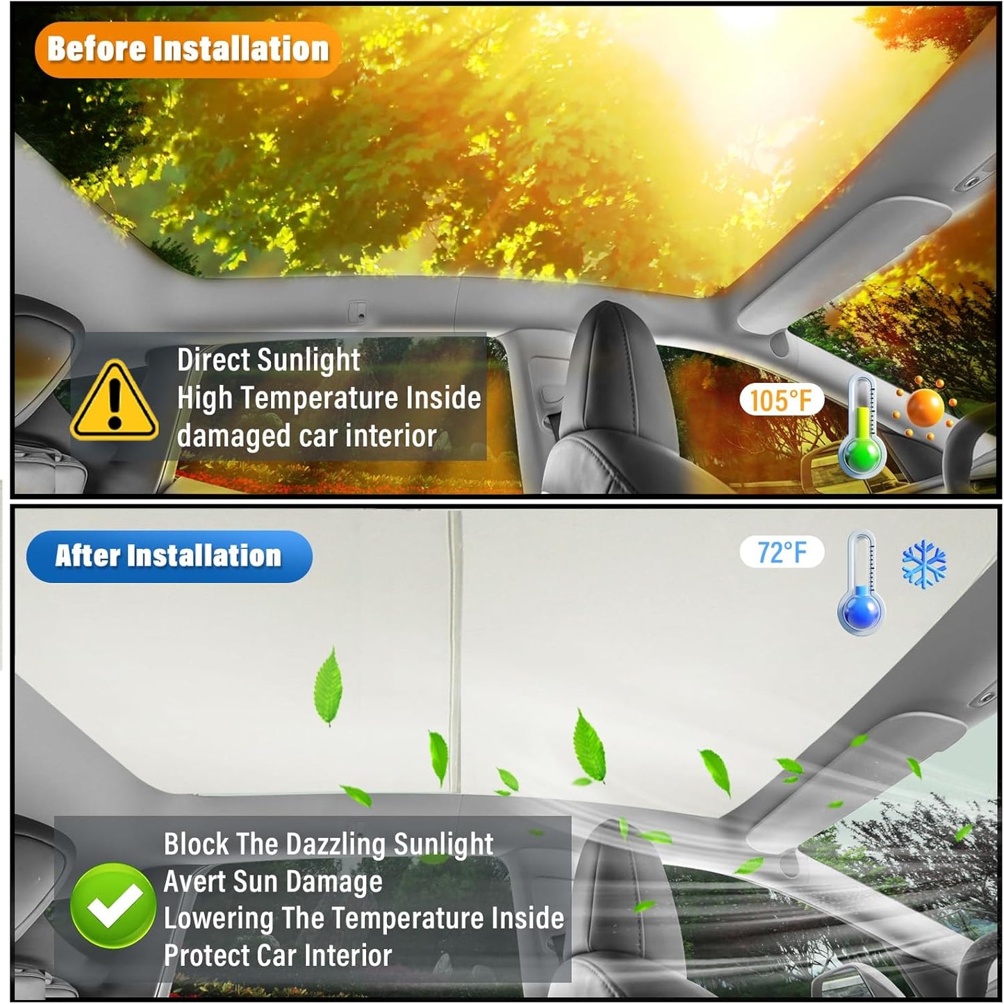 Sze 4Pcs Sunroof Shade for Tesla Model Y 2020-2023 2024 2025 Sunroof Cover Foldable Roof Window Sun Protection Glass Roof Sunshade for Tesla Model Y UV Reflector Sun Visor Primary White