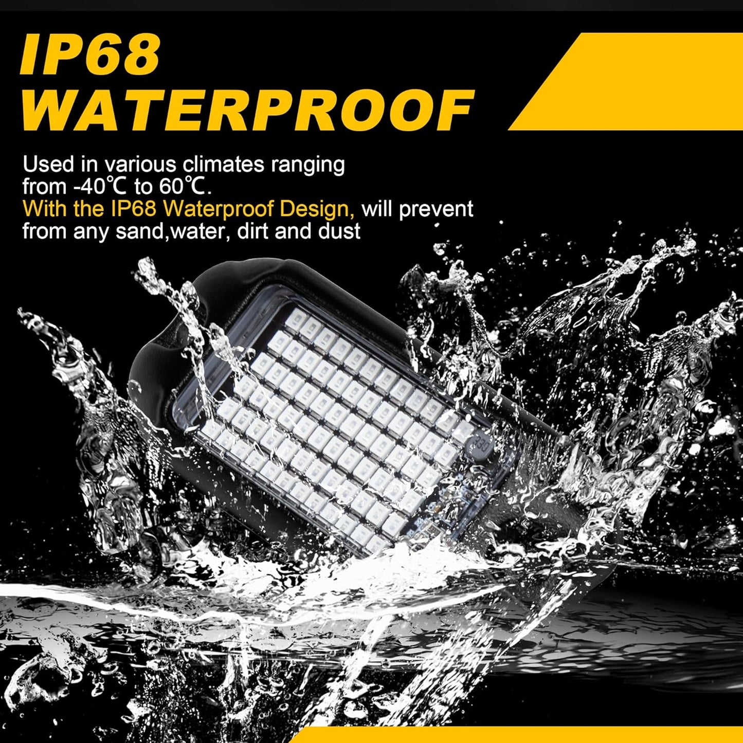 Nicoko 4Pods Pure Blue LED Rock Lights 72w high Power Rock Lights Neon Underglow Light for Car Trucks ATV UTV SUV Boat Underbody Glow Trail Rig Light IP68 Waterproof