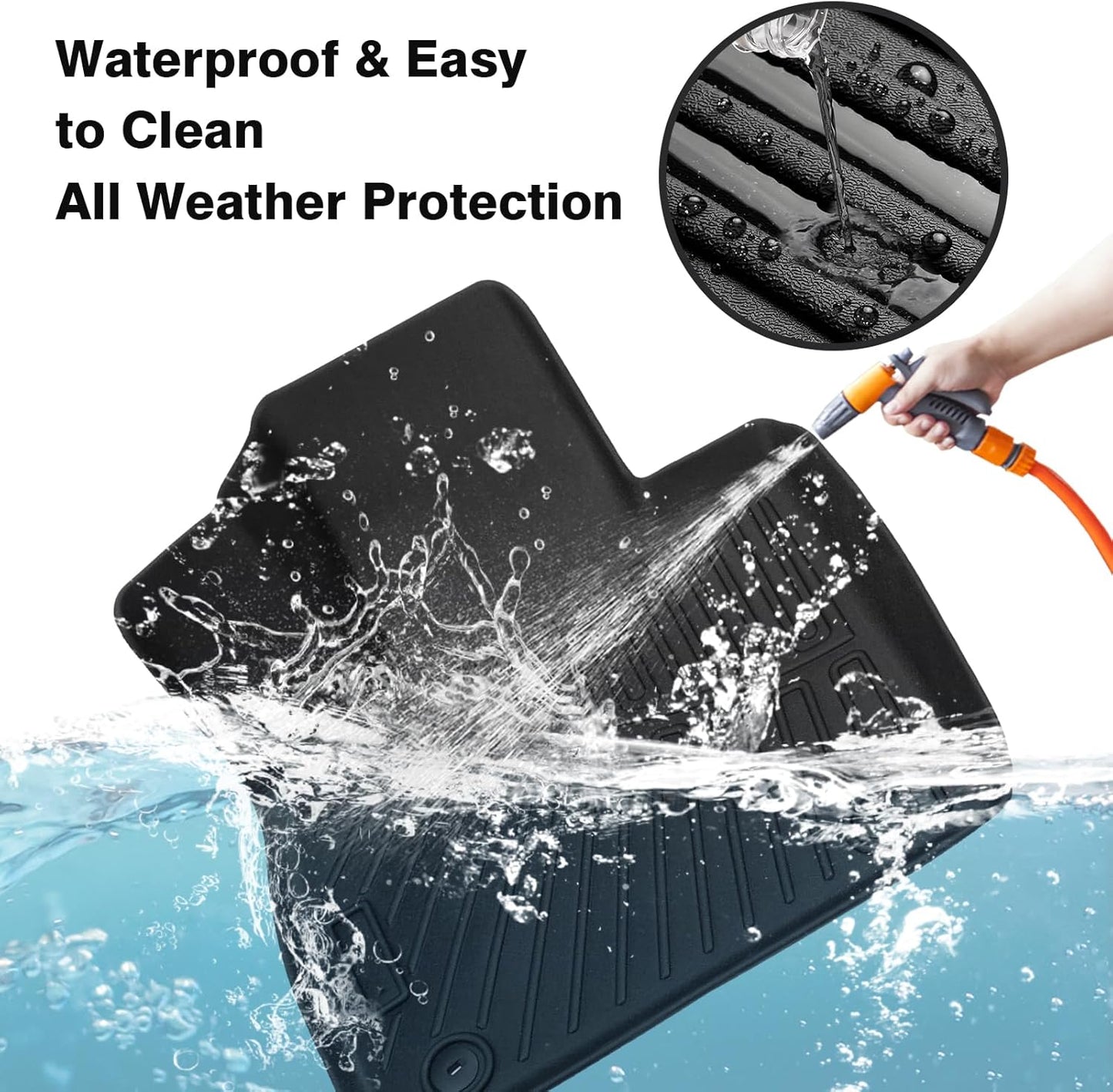 Powerty Floor Mats for 2020-2024 2025 Hyundai Palisade Accessories All Weather Floor Liner 3D TPE 1st & 2nd Row Floor Mat Heavy-Duty Floor Liners