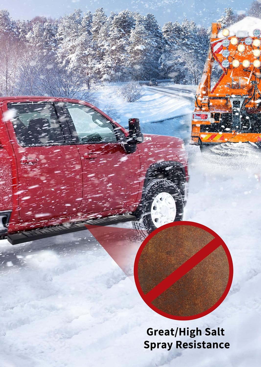 YITAMOTOR Running Boards 6 inches OE Style Aluminum Side Steps, Nerf Bars, Compatible with 2007-2018 Chevy Silverado/GMC Sierra 1500 & 2007-2019 2500HD/3500HD Crew Cab (Gas Engine ONLY), Black