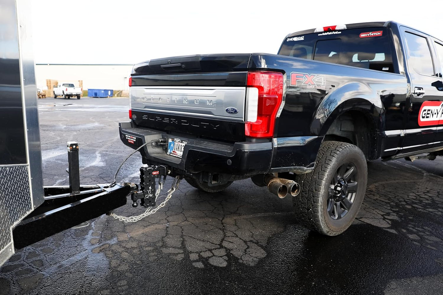 GEN-Y Hitch Solid Shank Adjustable Tow Hitch with Dual-Ball and Pintle Lock for 2.5" Receiver - 5" Drop - 16,000 LB Towing Capacity - 1,600 LB Tongue Weight - Black