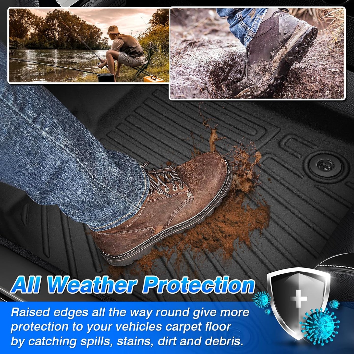 Cartist Floor Mats Fit for Chevrolet Blazer EV 2024 2025 2026/Cadillac Lyric 2023-2025 2026 All Weather Floor Mat Heavy Duty Carpet Protection