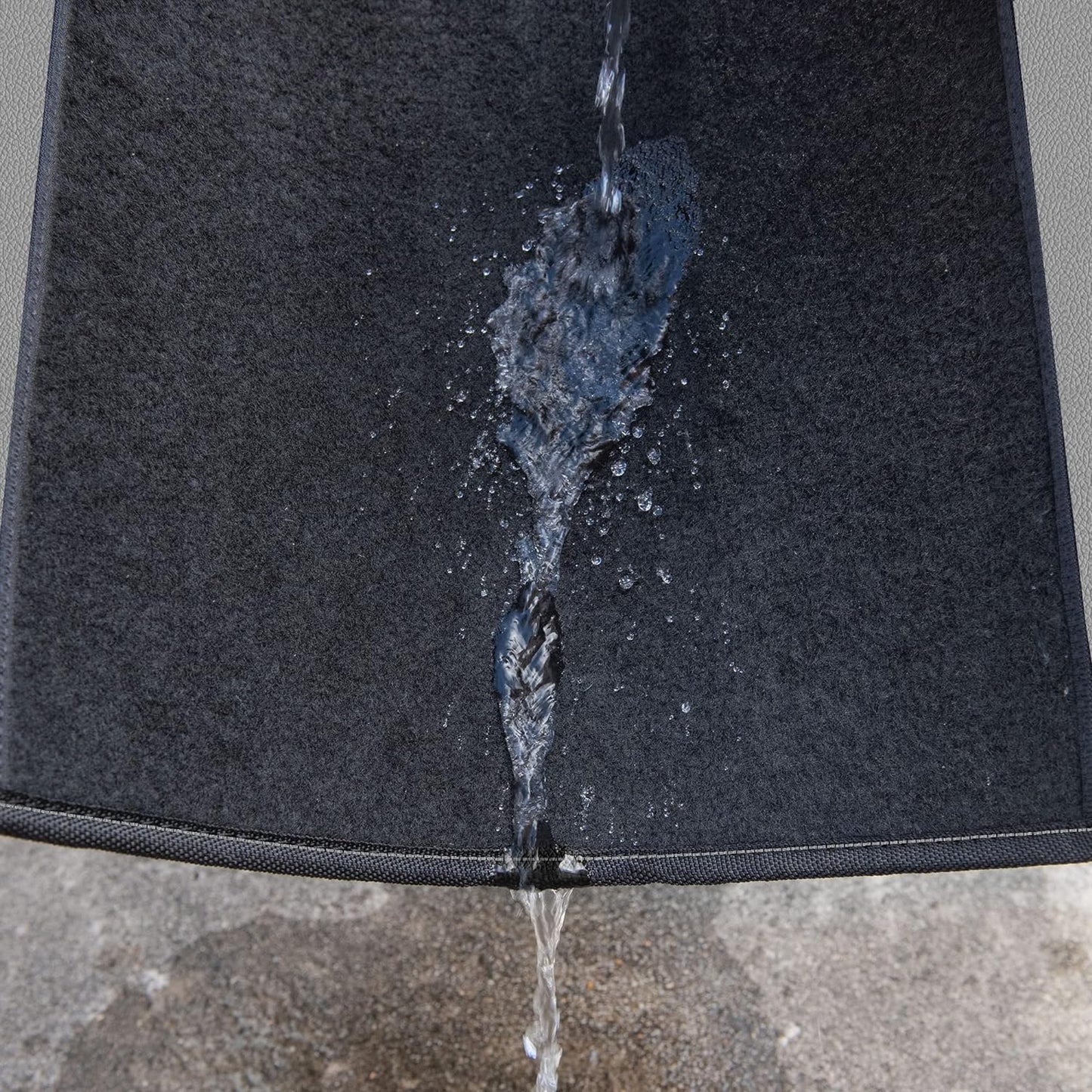 CAR PASS Rainbow Waterproof Universal Fit Faux Leather Car Carpet- Anti-Slip Nibbed Backing Floor Mats for SUV, Vans, Sedans, Trucks, Automotive Set of 4 (Black with Gray)