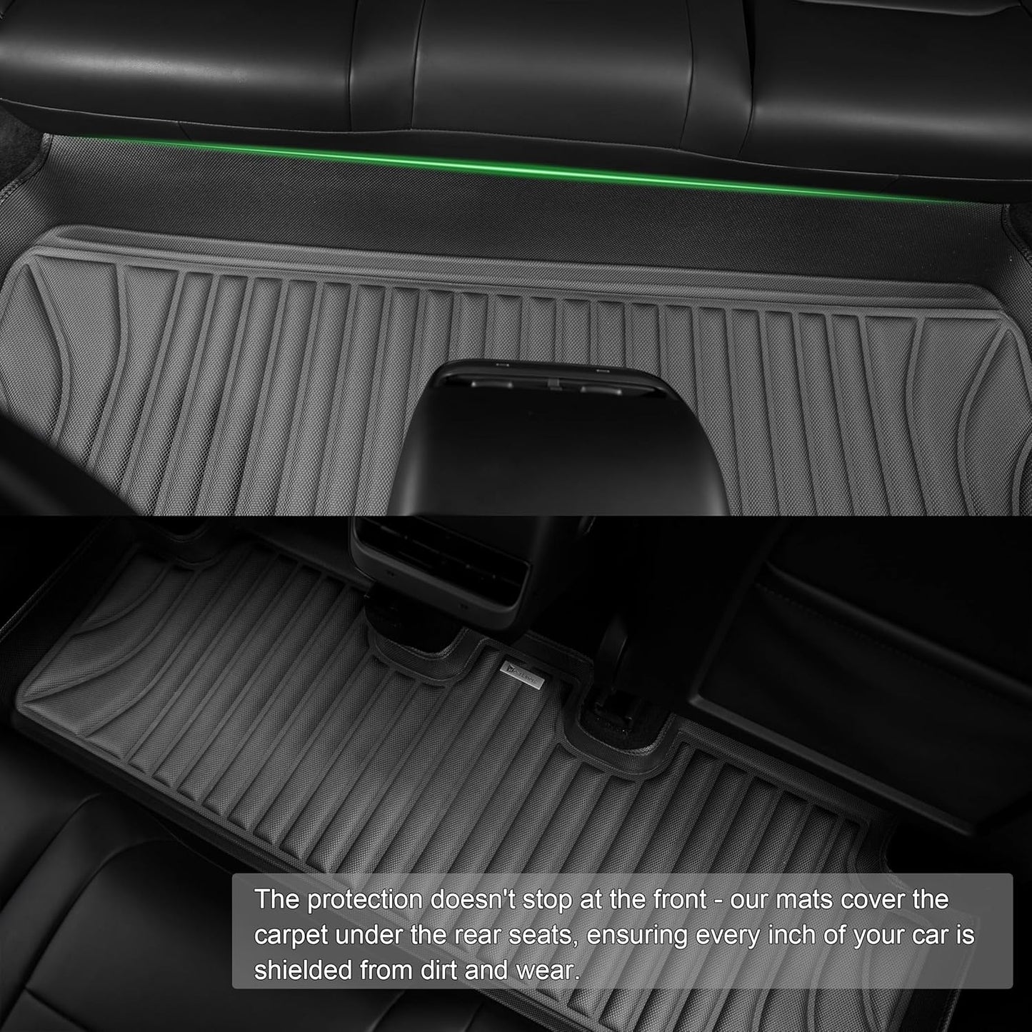 Extreme Coverage Floor Mats for Tesla Model Y (2021-2025) – Full 360° Cabin Protection, GapZero Fit with TrackGuard Rail Protection (Does NOT fit 7-Seat & Juniper)