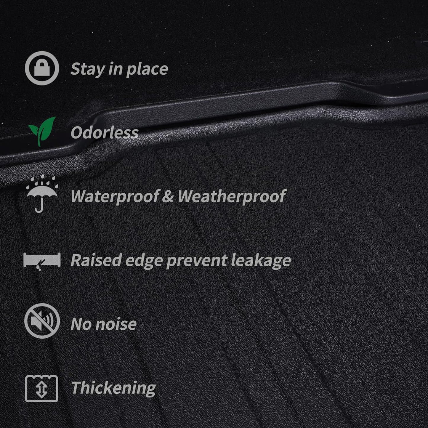 Trunk Mat for 2025 KIA K4 TPE All Weather Protection Car Cargo Liners Accessories-Black