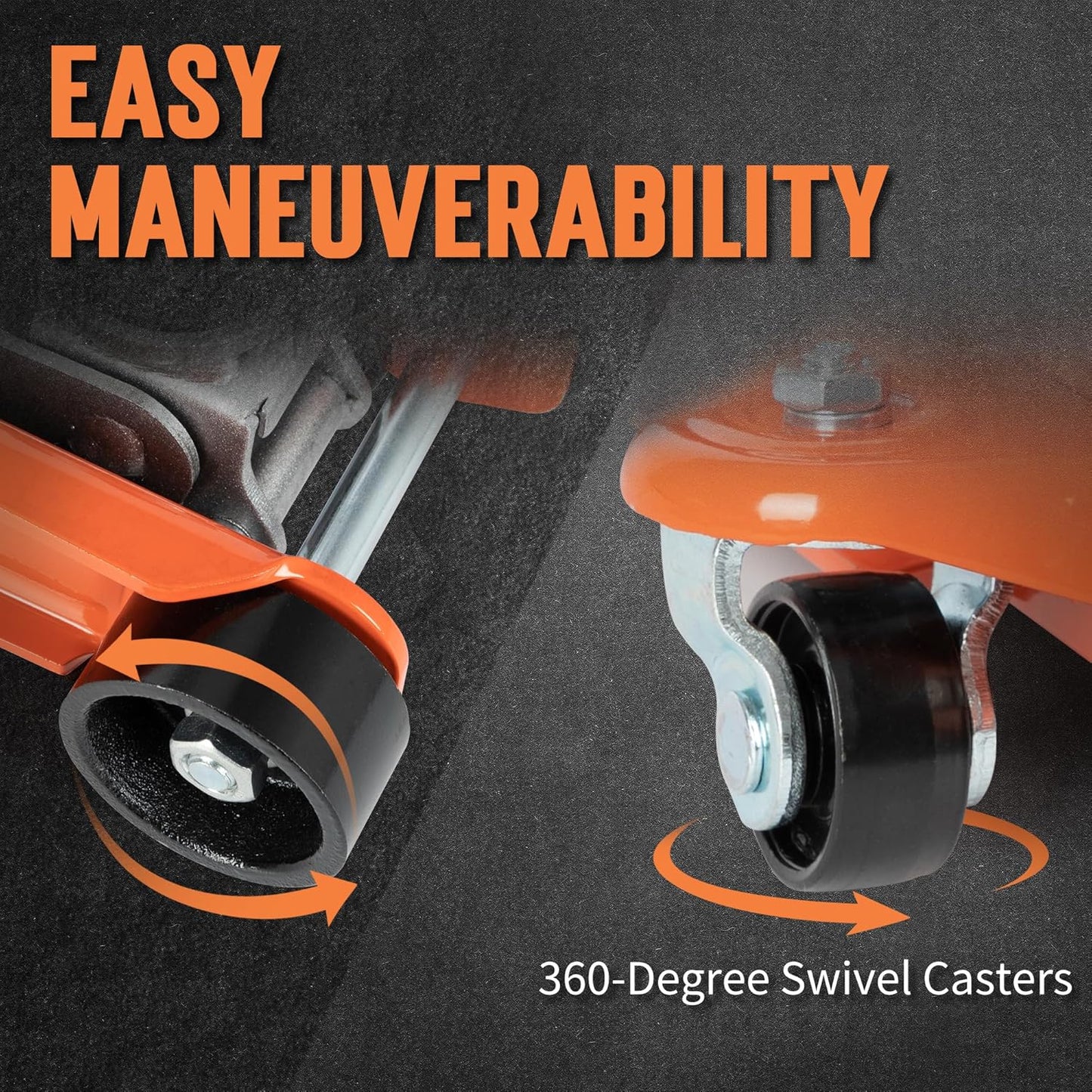 TONDA Low Profile Car Jack, 2.5 Ton (5,000 lb) Hydraulic Trolley Floor Jack for Garage, Home, Shop, Lifting Range 3.35" to 14.57", Orange