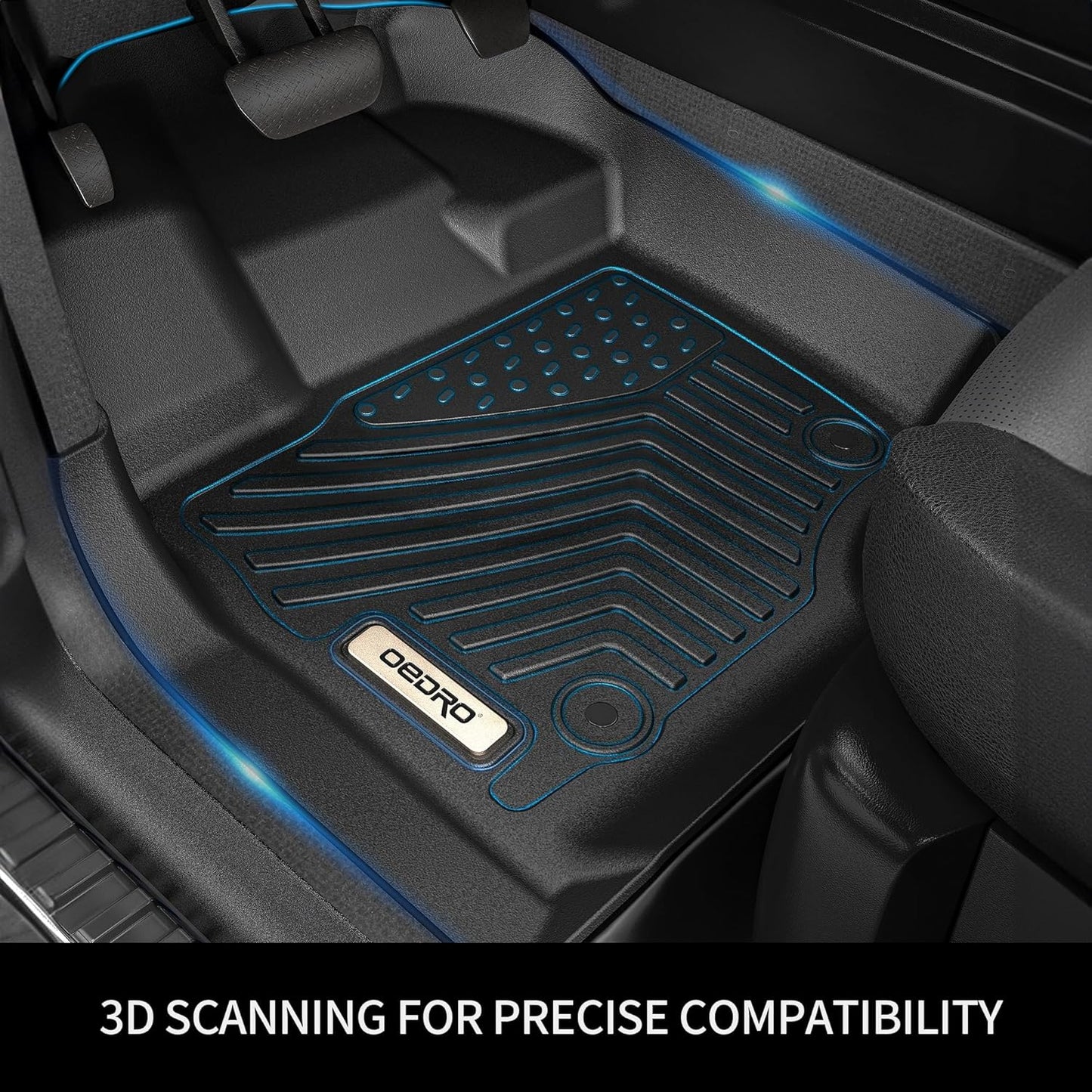 OEDRO Floor Mats Fit for 2010-2017 Chevrolet Equinox/2010-2017 GMC Terrain, All-Weather Car Floor mats TPE Custom Fit Front & 2nd Seat 2 Row Liner Set, Black