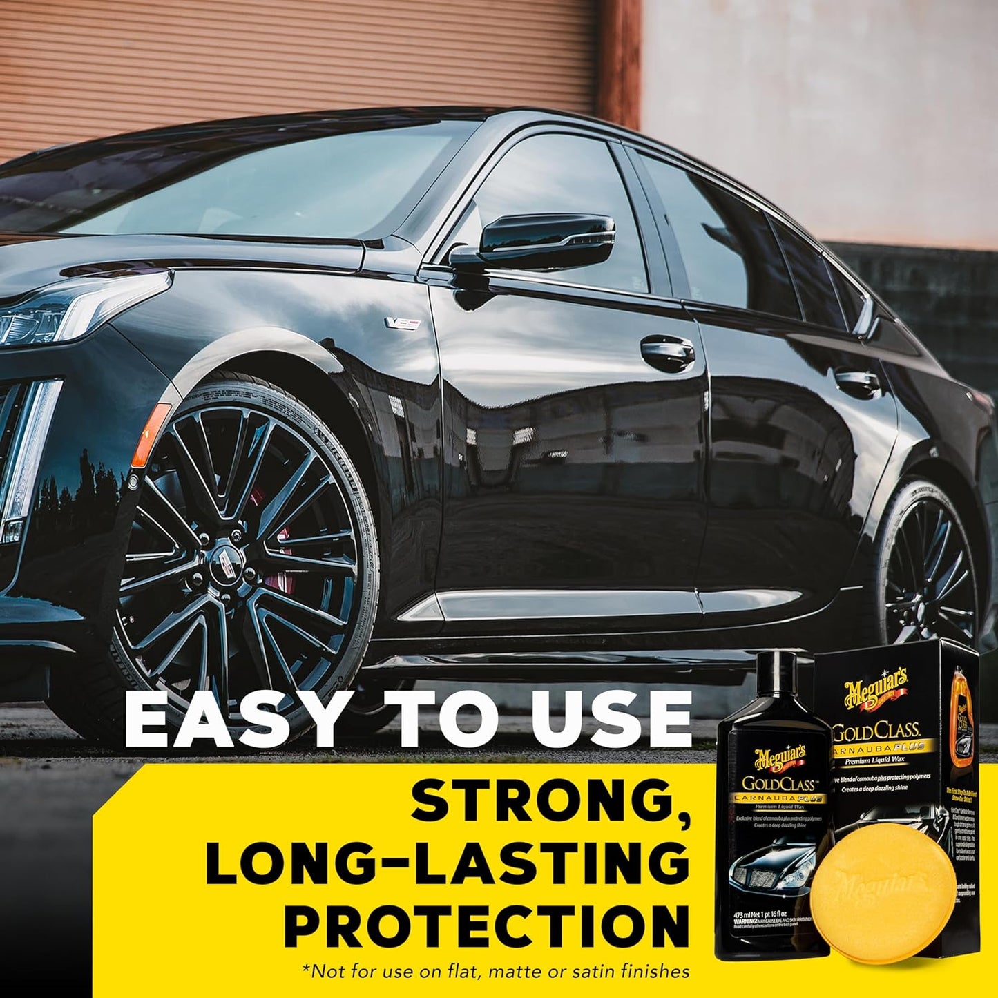 Meguiar's Gold Class Carnauba Plus Premium Liquid Wax Kit, Car Detailing Kit with a Pure Carnauba Wax Blend and a Foam Applicator Pad for Keeping Glossy Paint Protected Like a Pro, 16 Oz Bottle