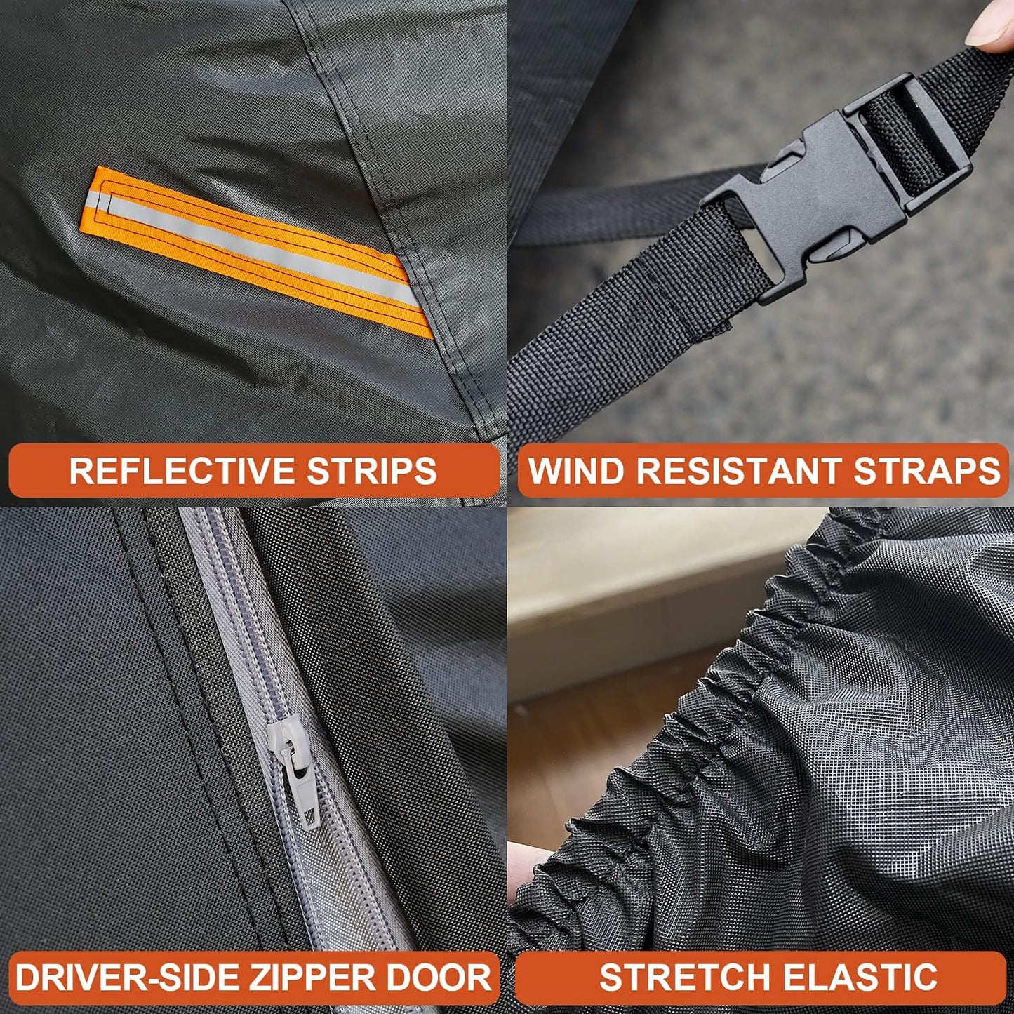 Kayme 7 Layers Heavy Duty SUV Car Cover Waterproof All Weather, Full Exterior Cover Outdoor Snow Sun Uv Protection with Zipper for Automobiles, Universal Fit for SUV Jeep (182-190 inch)