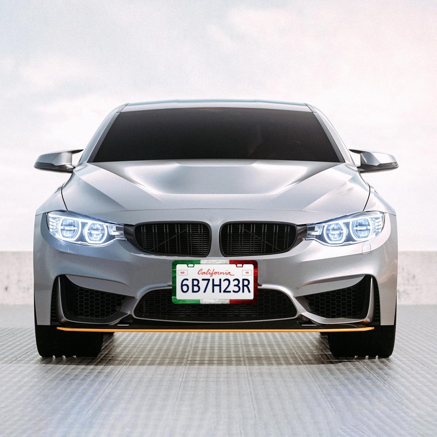 Italy Flag License Plate Frame Italian Flag License Plate Frames Personalise Stainless Steel Funny Design Compatible with Standard License Plate Holder for USA Canada 6 X 12 Inch with Screws