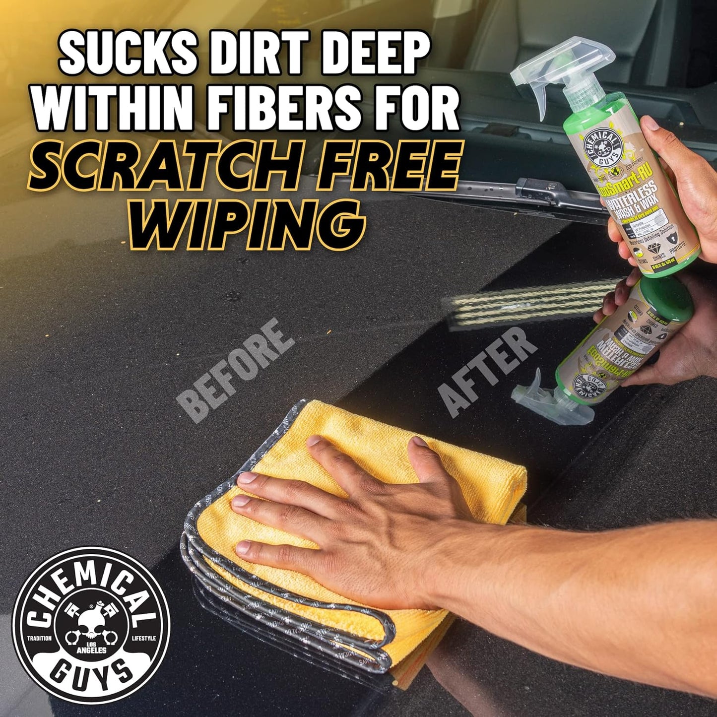 Chemical Guys MIC_507_06 Professional Grade Premium Microfiber Towel, Gold (16 in. x 24 in.) (Pack of 6)