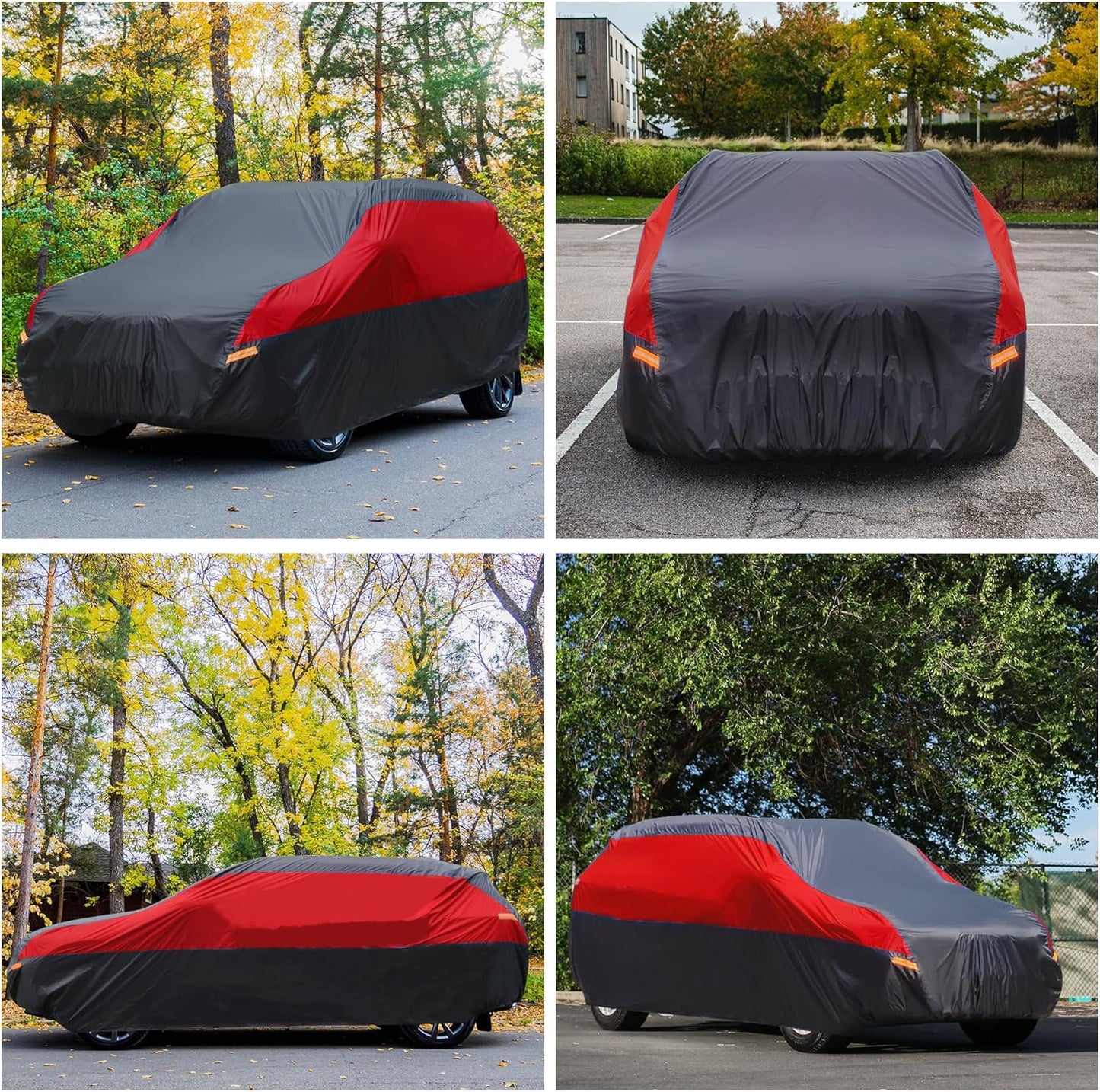SUV Car Cover Hatchback Cover Waterproof All Weather, Outdoor Car Covers for Automobiles with Zipper Door, Hail UV Snow Wind Protection, Car Cover, Fit SUV Jeep-Length (up to 181")