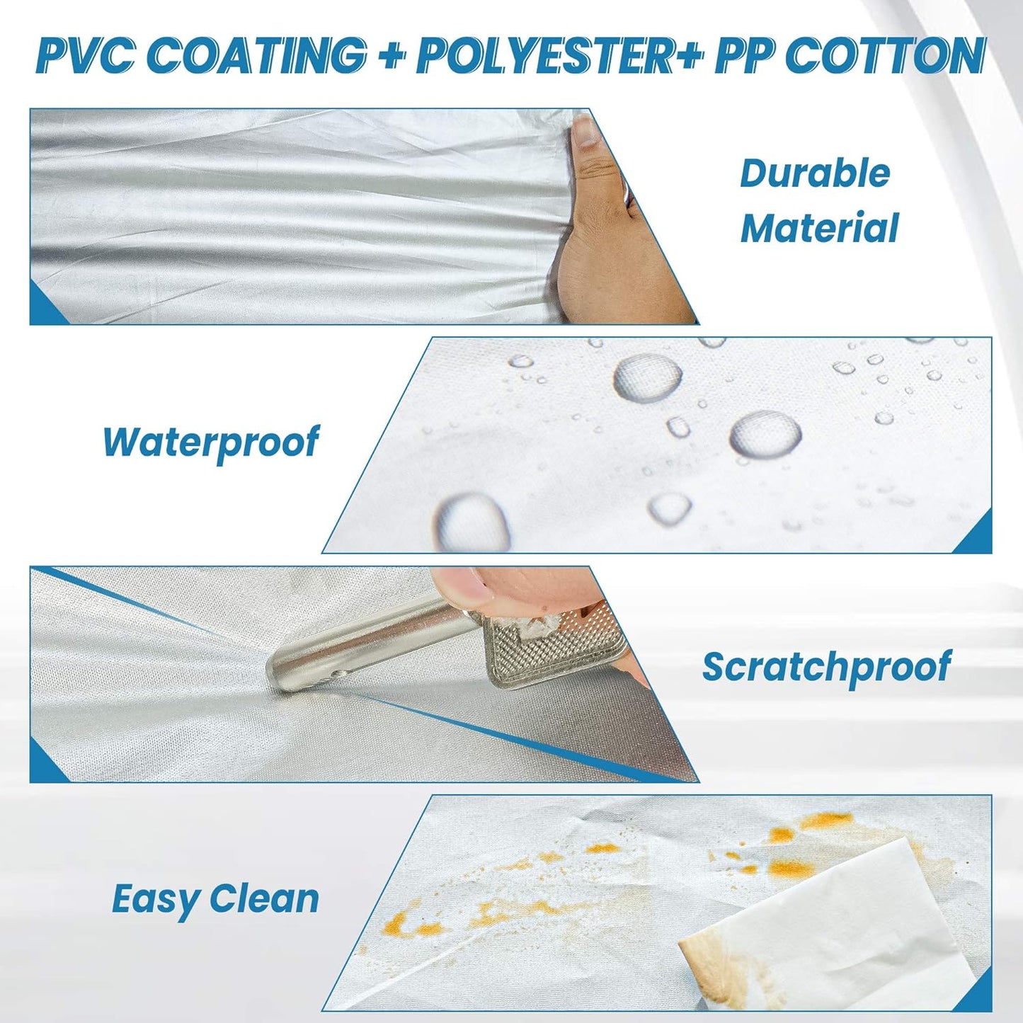 Car Cover Waterproof All Weather for SUV - All-Weather Windproof Design for Automobiles (Rain/Sun/Scratch Resistant), Universal Fit SUV Up to 190’’ (Upgrade)