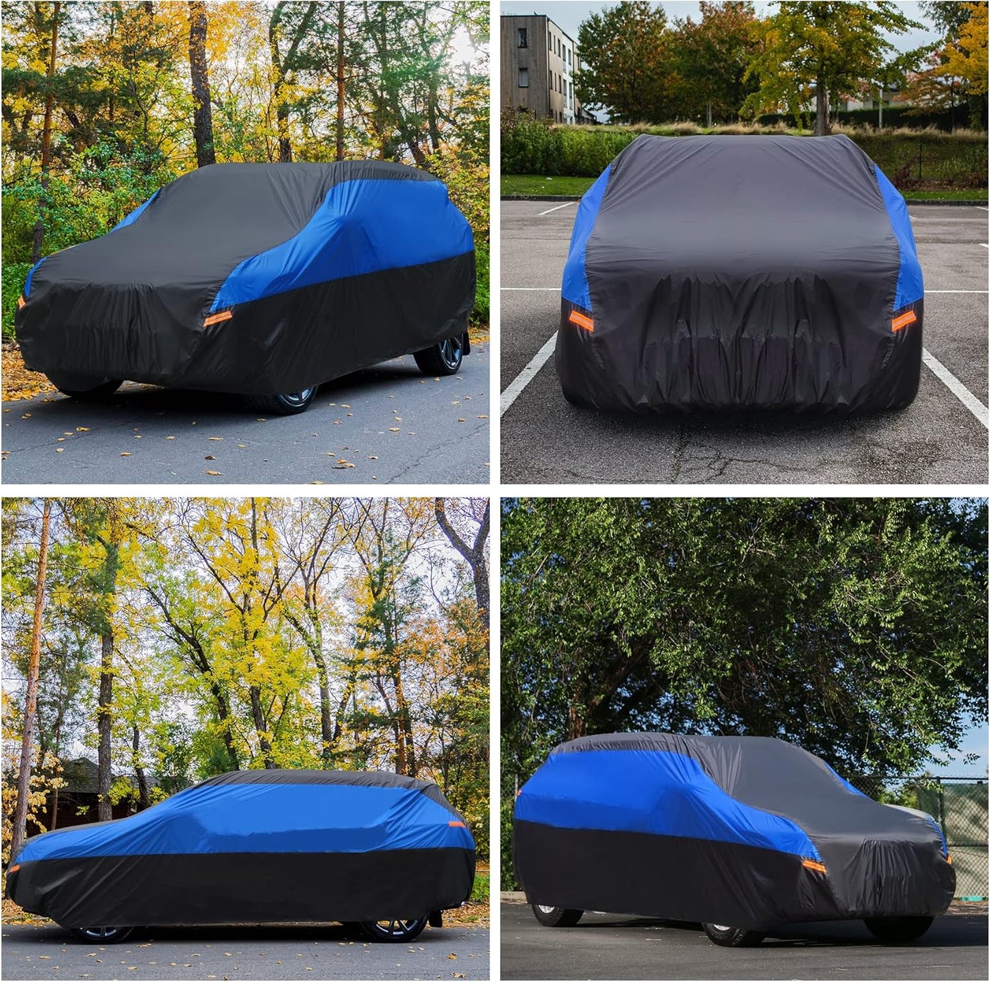 SUV Car Cover Hatchback Cover Waterproof All Weather, Outdoor Car Covers for Automobiles with Zipper Door, Hail UV Snow Wind Protection, Car Cover, Fit SUV Jeep-Length (up to 181")