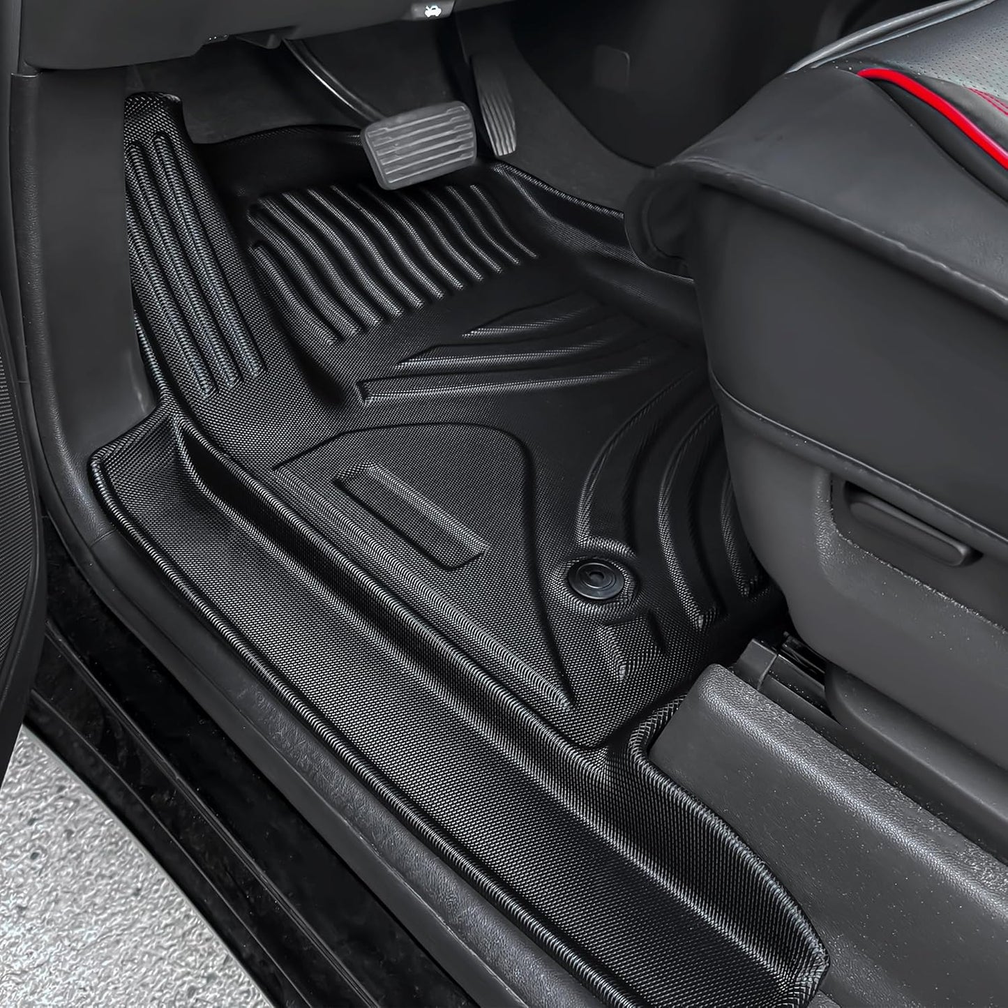 AUTOSAVER88 Floor Mats & Cargo Liner Fit for Toyota Highlander 7 Seats W/O Subwoofer 2025-2020, All Weather Floor Liners 3 Row Trunk Mat with Backrest Mat Car Mats Full Set Accessories, Black