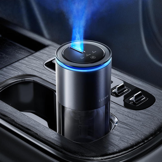 Ceeniu Smart Car Air Freshener, Enlarged Spray Nozzle, Advanced Ultrasonic Diffuser CF12 Pro, Auto On/Off, Adjustable Mode, 60-Day Powerful Battery, Ambient Light, Luxury Cologne Scent, Lasts 4 Months