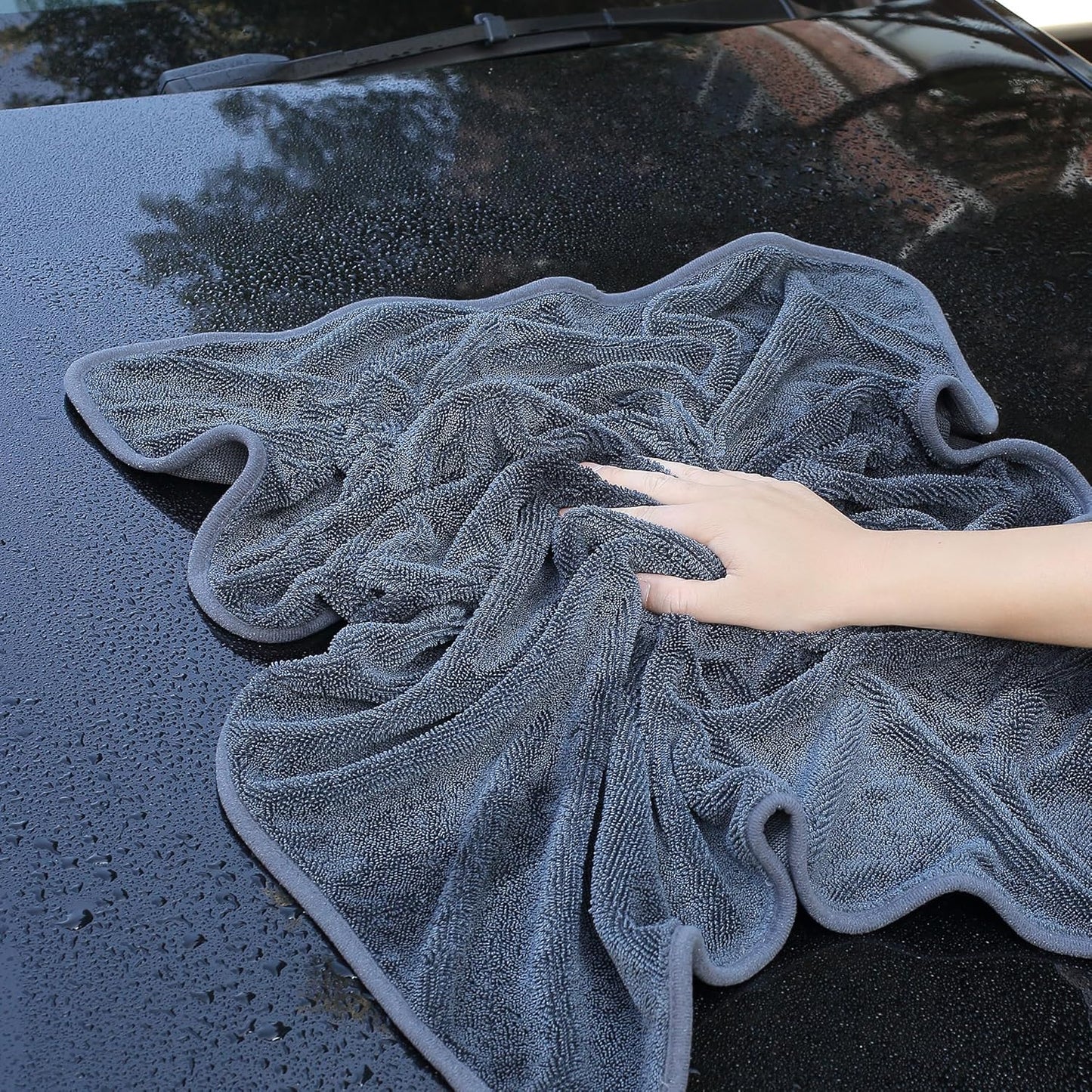 JOYMOOP Car Dry Towel, Quick Drying, Large Size, Microfiber Cleaning Cloth, Dark Grey, 29.5 X 63 Inches, 1 Pack for Boates, RVs, SUVs, Trucks, Cars